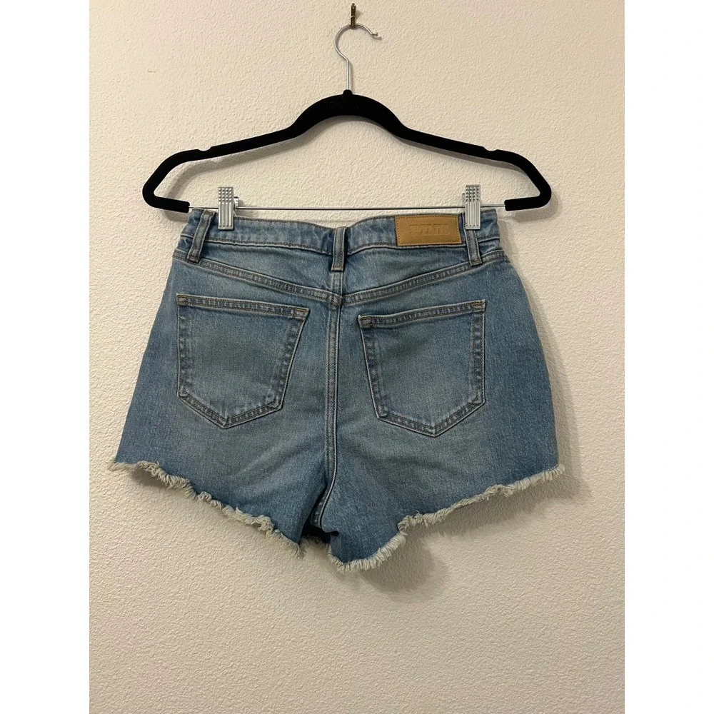 PINK Victoria's Secret Denim‎ Shorts Frayed Hem High Waist Light Wash Size 6